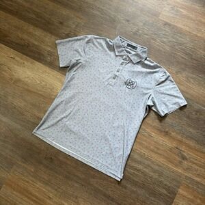 G/FORE Shirt Mens Small‎ Pink Flower Bloom AOP Golf Performance Short Sleeve